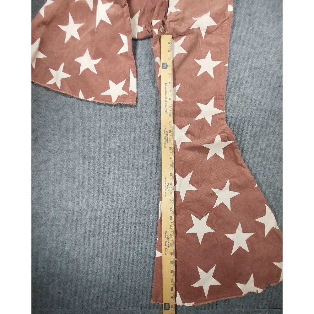 Altar'd State Star Print Corduroy Flare Pants Dusty Rose Mauve Bell Bottoms M - Picture 4 of 9